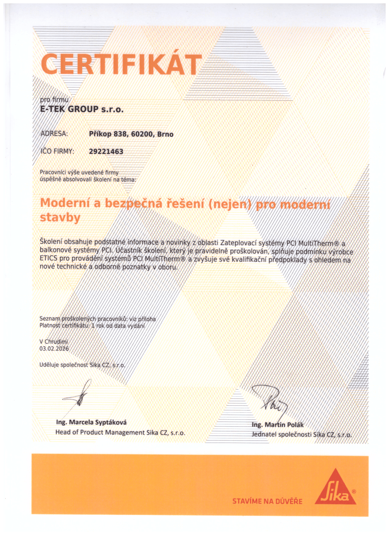 Sika – Moderní a bezpečná řešení